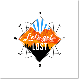 Let´s Get Lost on Nature Compass - Hiking Posters and Art